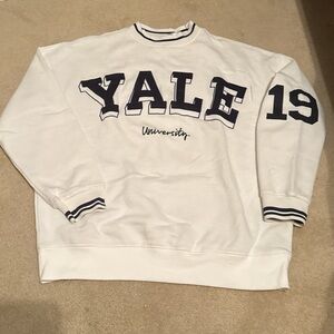 Divided White and Black Crewneck Sweater